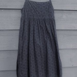 Navy Blue Eyelet Summer Dress w Spaghetti Straps